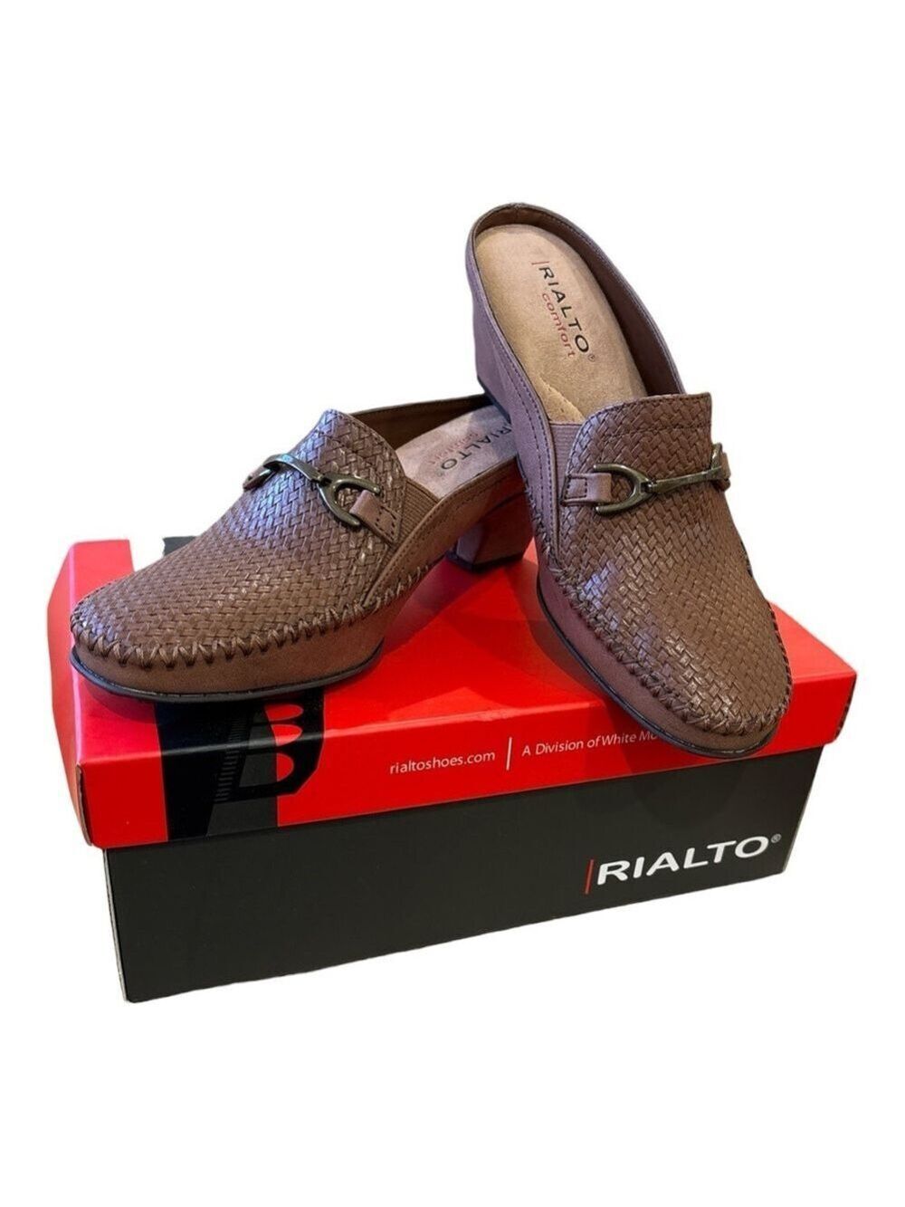 NIB Y2K RIALTO LIGHT BROWN LEATHER EQUESTRIAN CLOG SLIDES MADE IN ITALY SZ 8